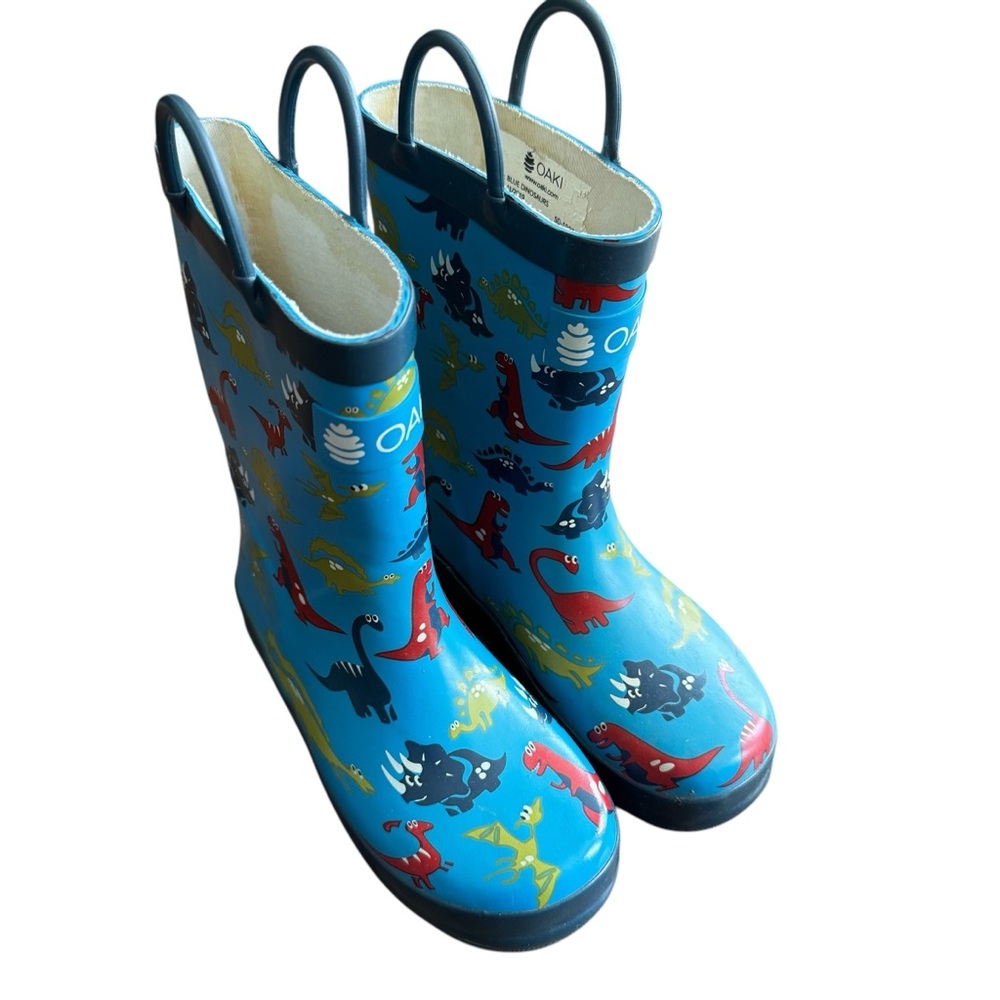 OAKI Kids Dinosaur Rain Boots - Blue SZ 13